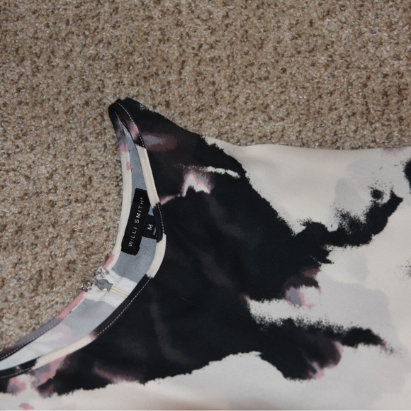 Willi Smith Medium black white rose colored sleeveless tank top - Picture 2 of 2